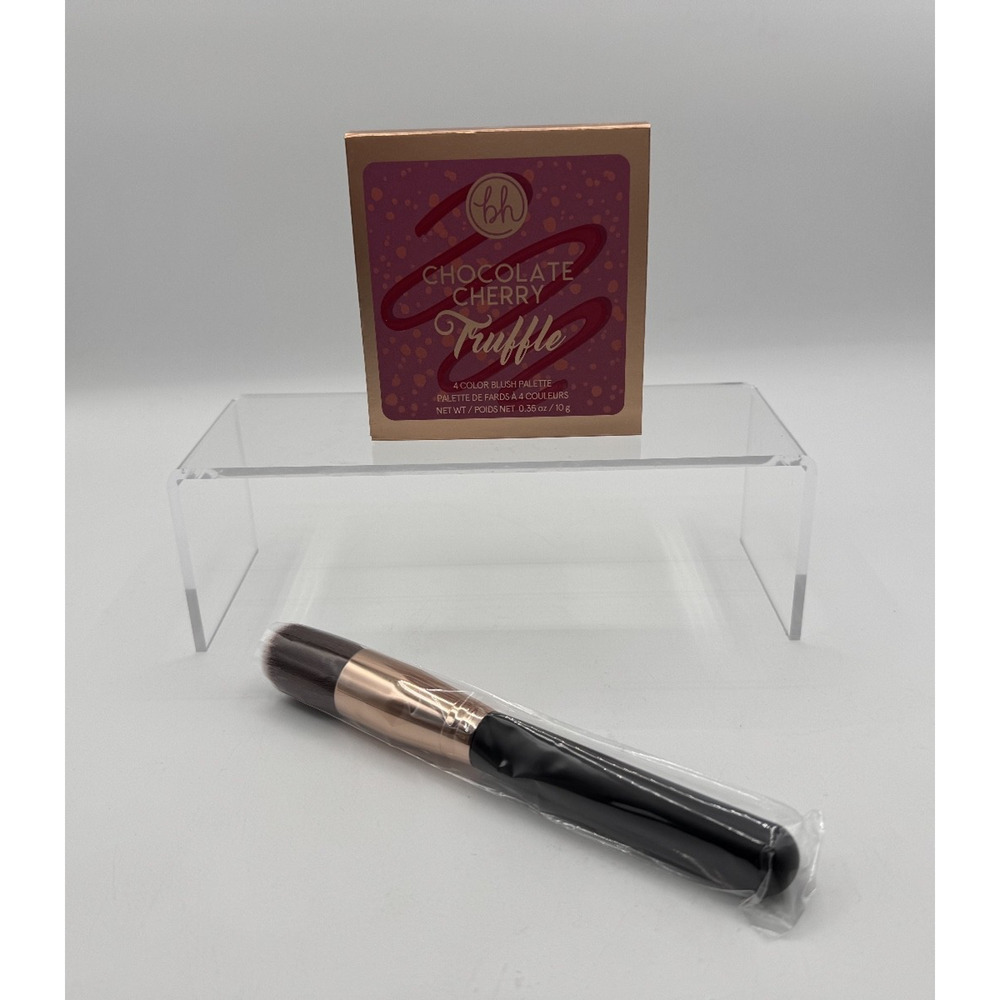 BH Cosmetics Chocolate Cherry Truffle 4 Color Blush Palette, w/ Brush, NEW